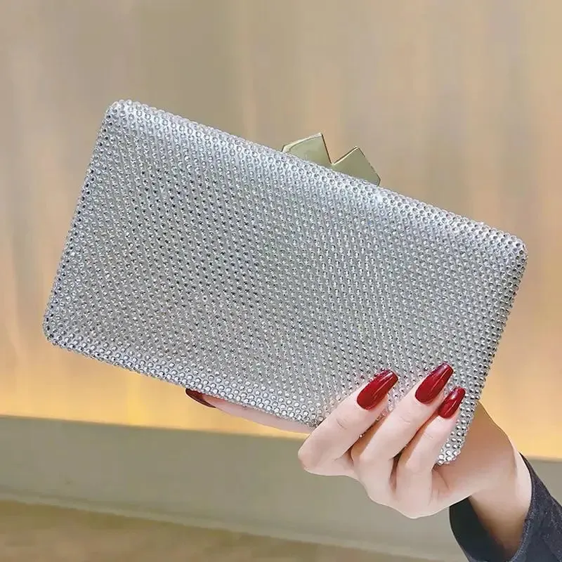 Large Boxed Crystal Evening Bags wedding handbags Party Rhinestones Purses and Handbags