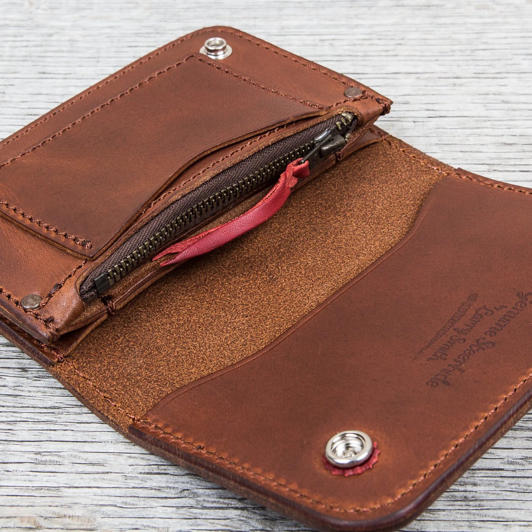 Larry Smith Truckers Wallet Light Brown Steer Hide LT-0001