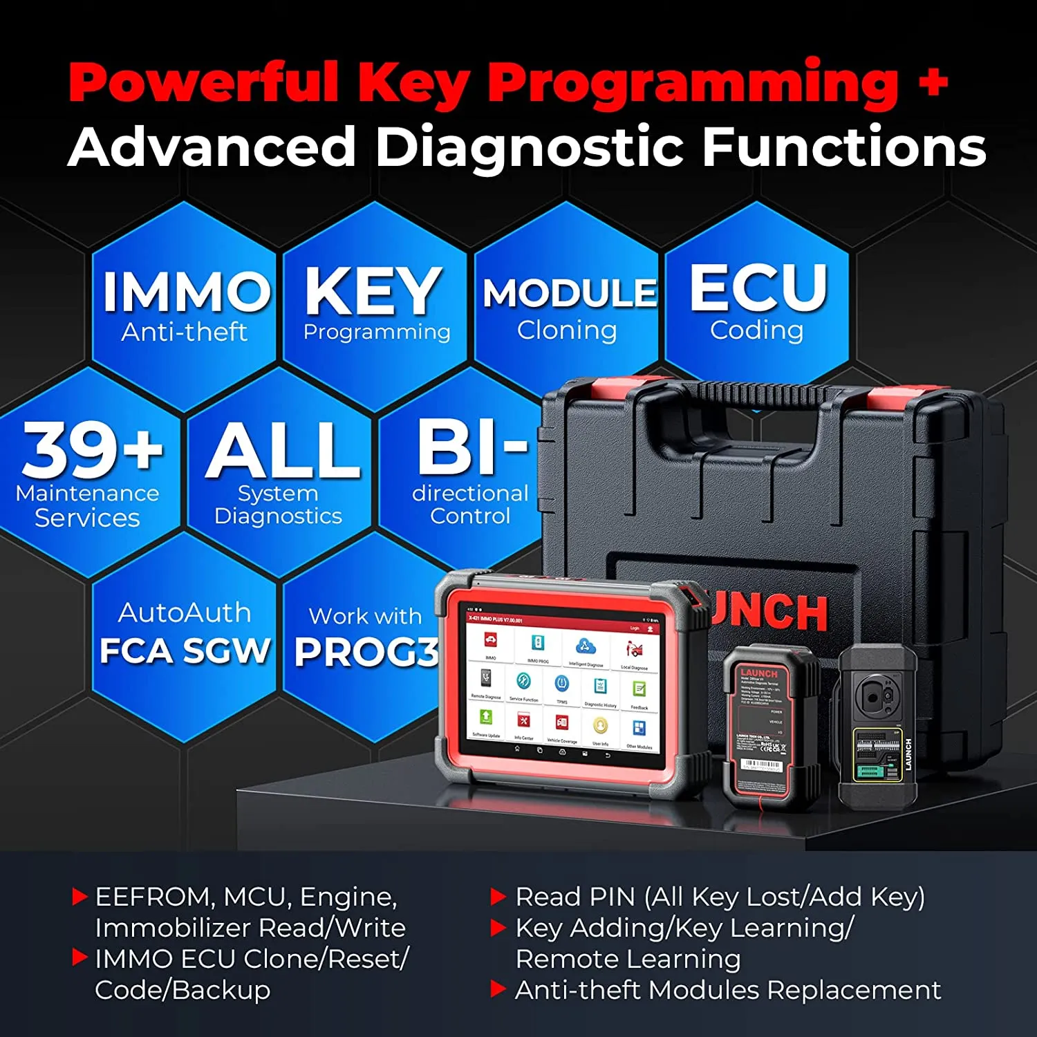 LAUNCH X431 IMMO Plus With X-PROG 3 Key Fob Programming Diagnostic Tool 39  Service Functions