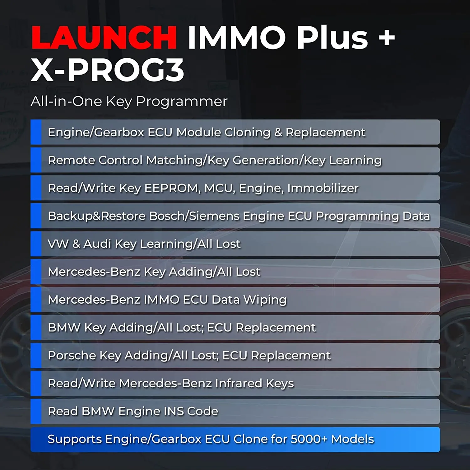 LAUNCH X431 IMMO Plus With X-PROG 3 Key Fob Programming Diagnostic Tool 39  Service Functions