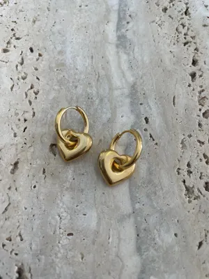 Lock Heart Drop Earrings