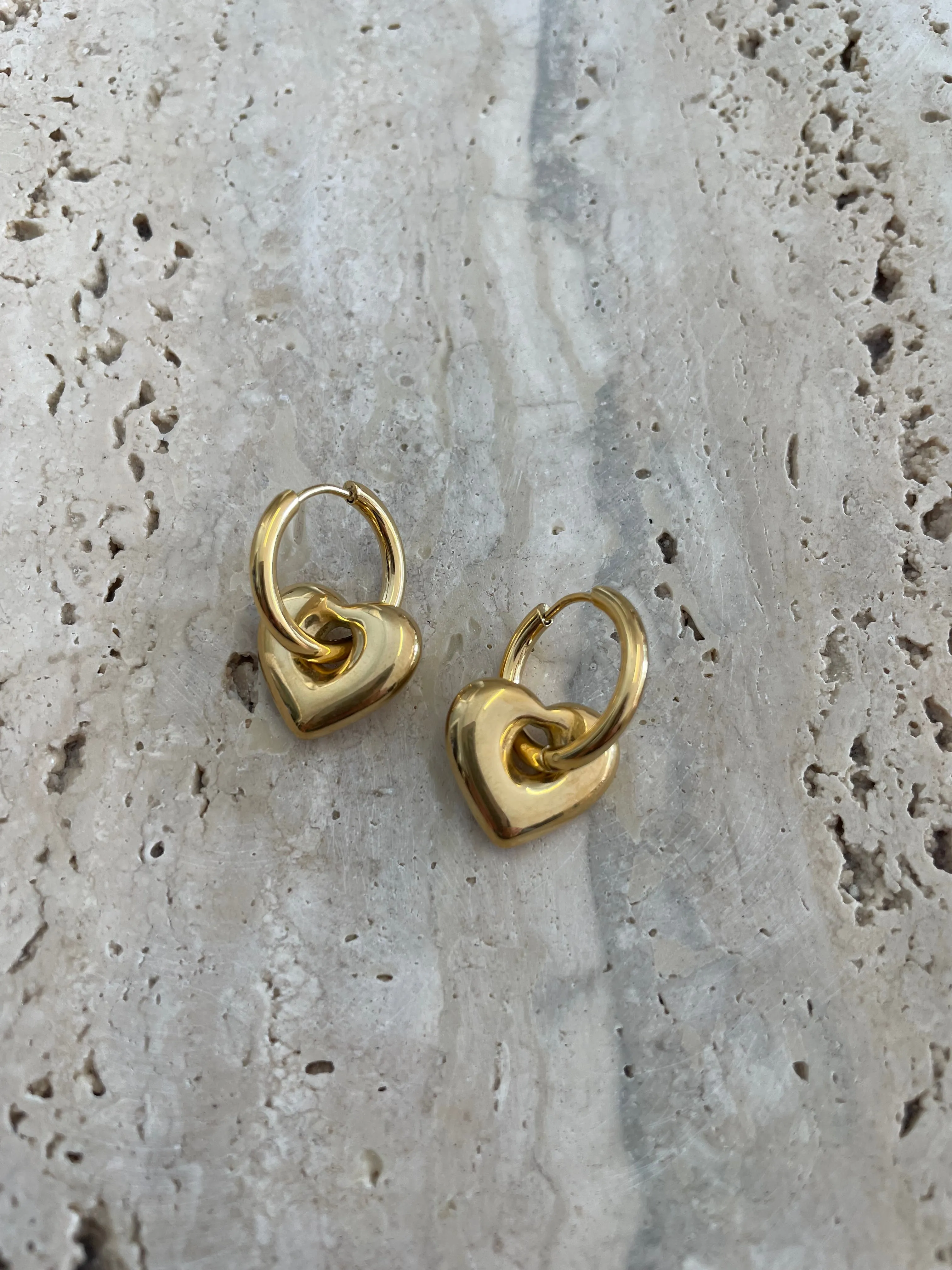 Lock Heart Drop Earrings