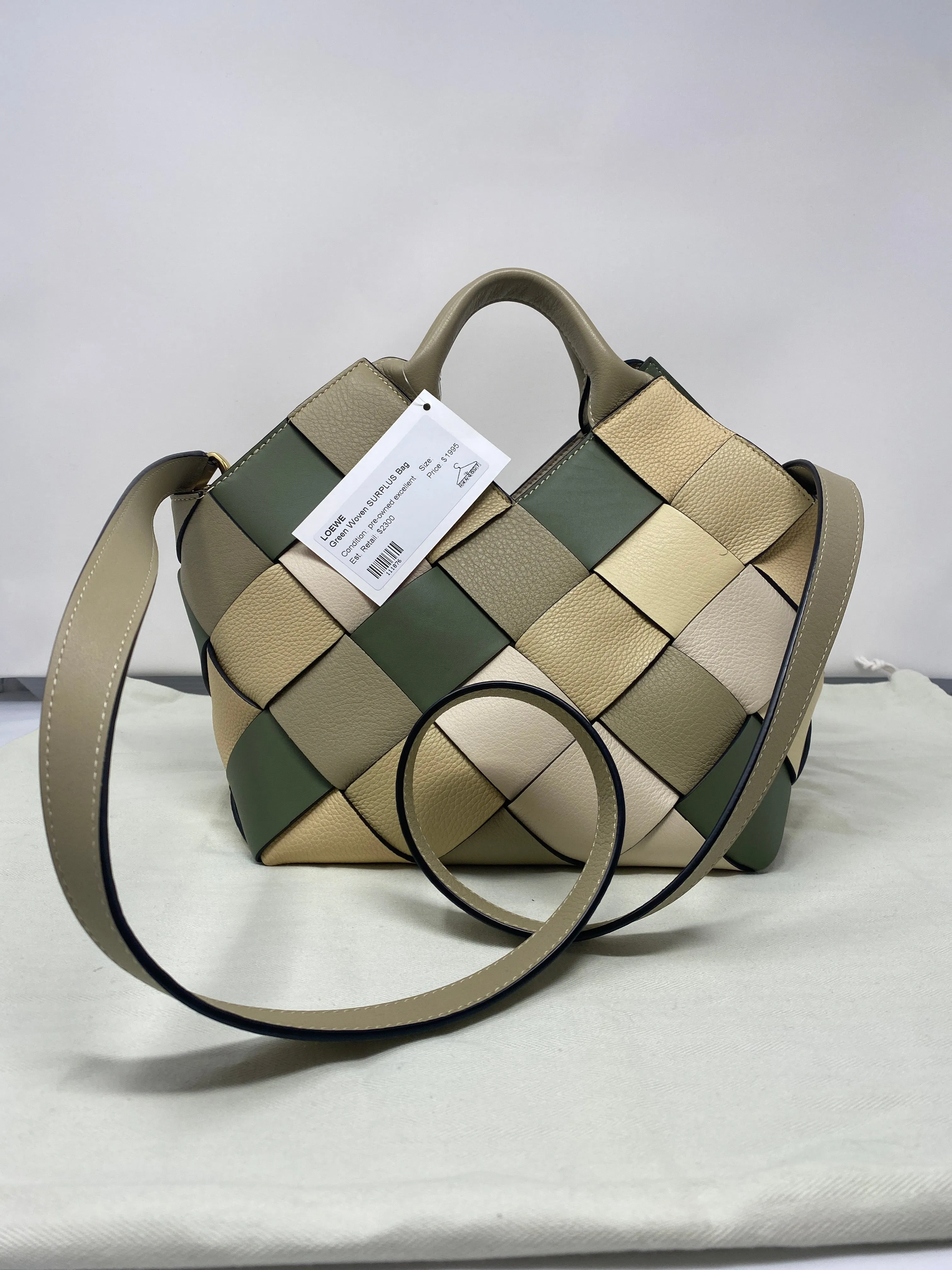 LOEWE Green Woven SURPLUS Bag