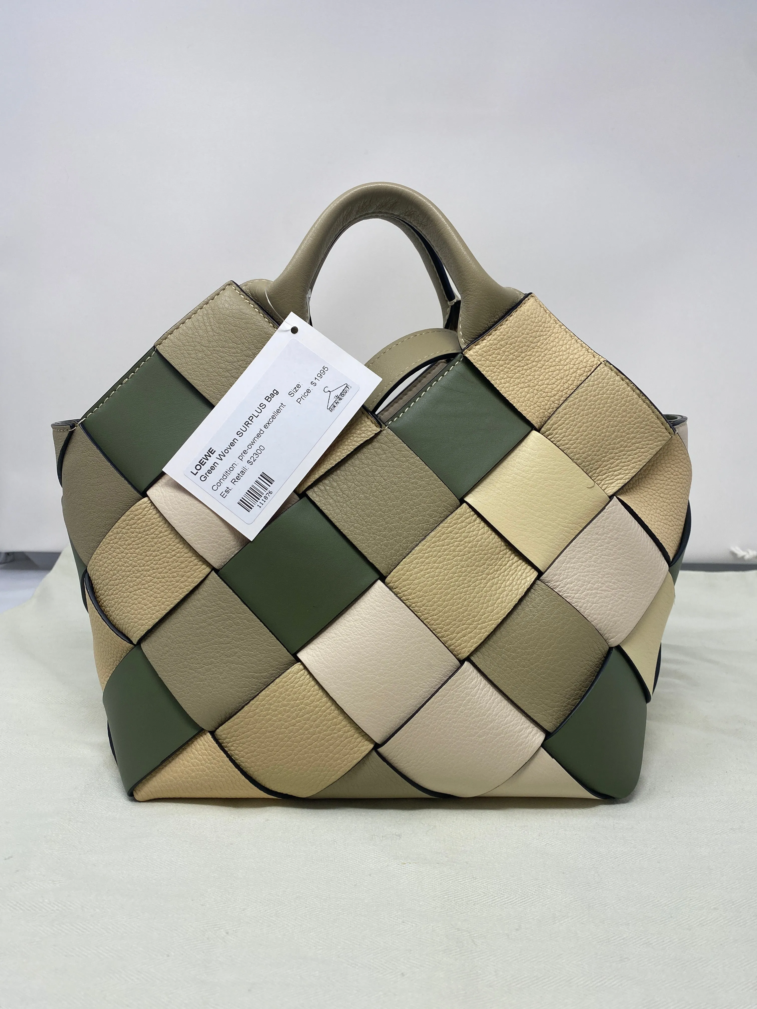 LOEWE Green Woven SURPLUS Bag