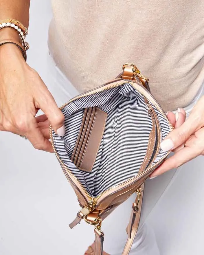LOUENHIDE Arabella Crossbody Bag - Pink Champagne