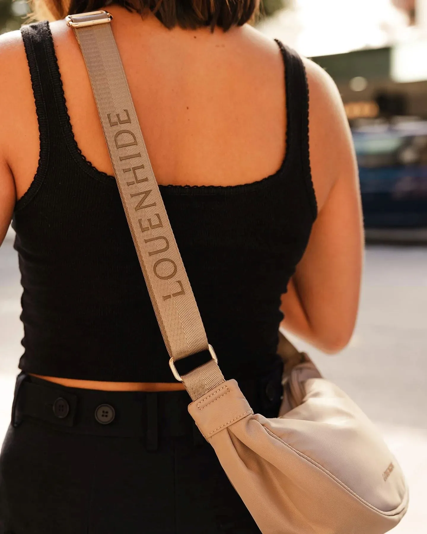 LOUENHIDE Sylvia Nylon Crossbody Bag - Beige