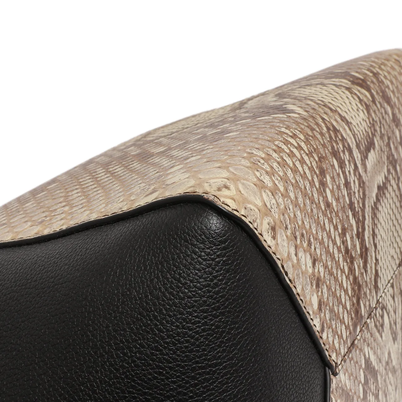 Louis Vuitton Black Calfskin Python Lockme Cabas