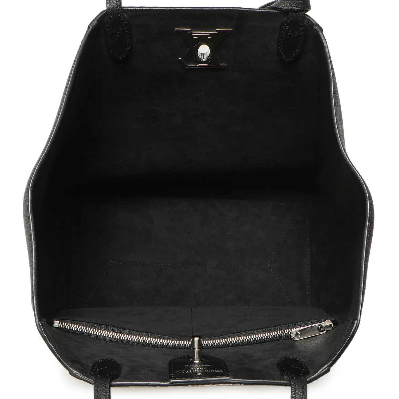 Louis Vuitton Black Calfskin Python Lockme Cabas