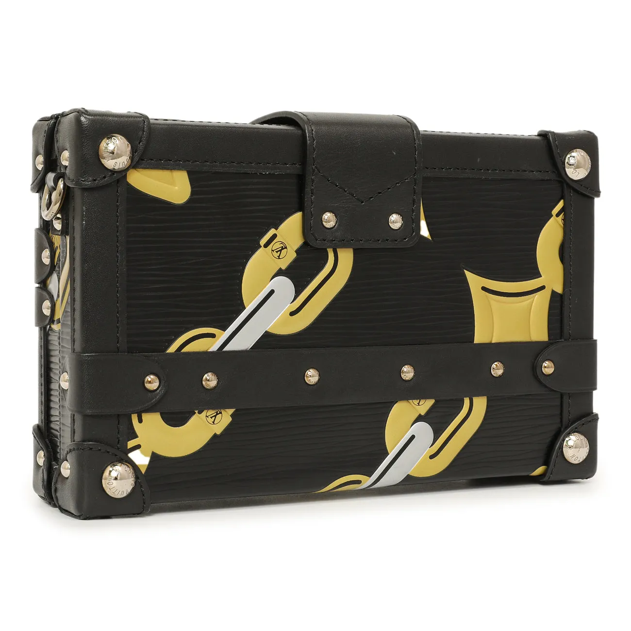 Louis Vuitton Black Epi Chain Flower Petite Malle