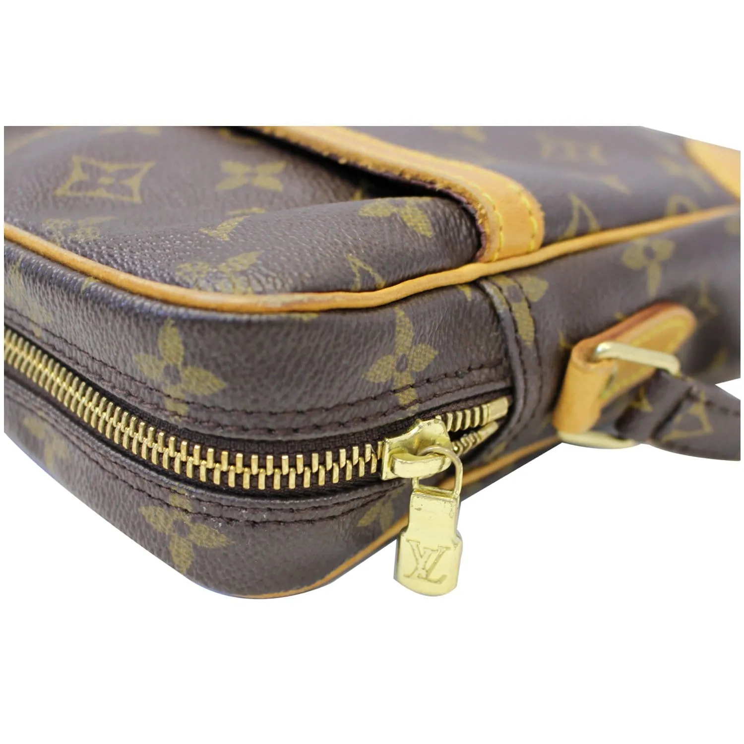 LOUIS VUITTON Danube Monogram Canvas Crossbody Bag Brown