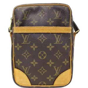 LOUIS VUITTON Danube Monogram Canvas Crossbody Bag Brown