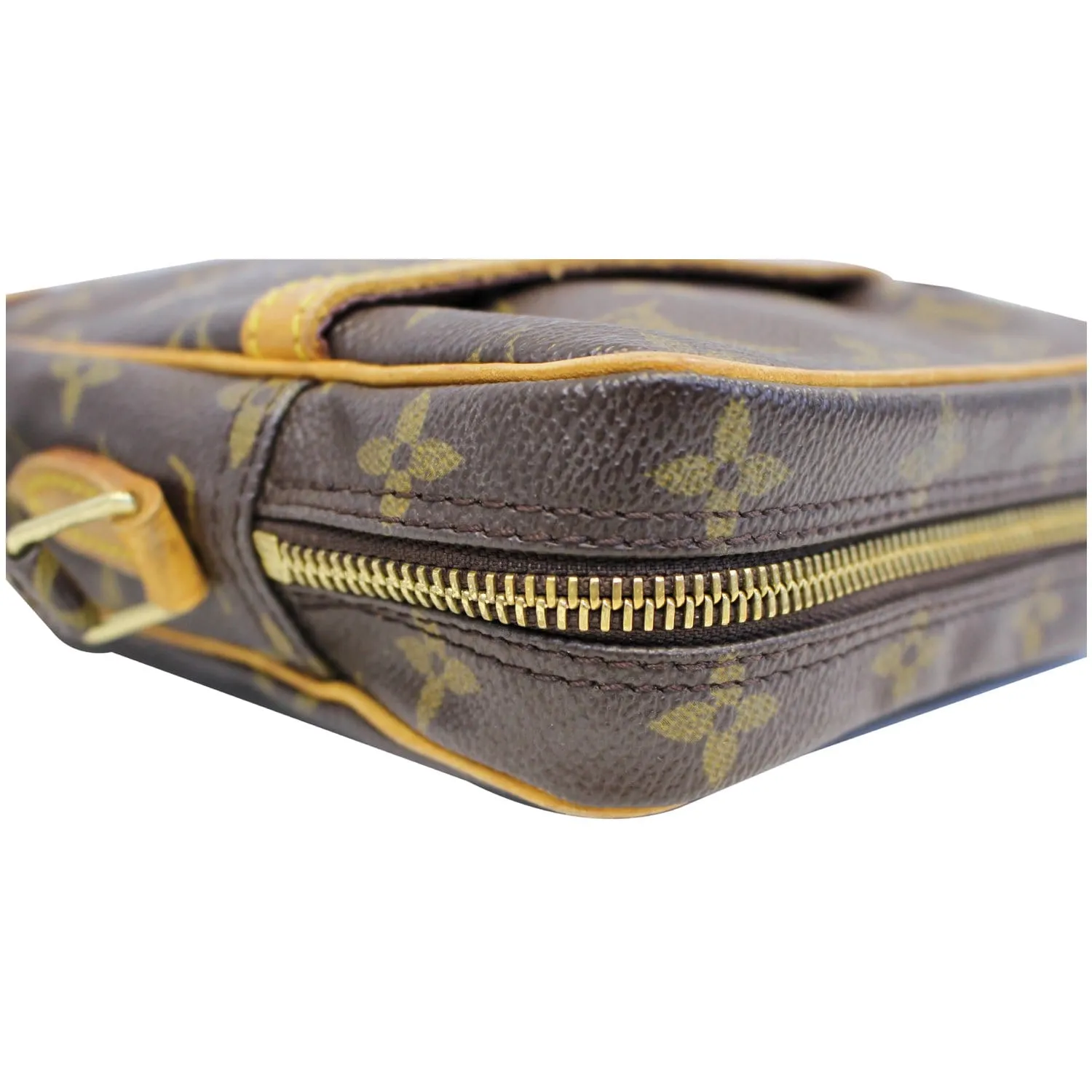 LOUIS VUITTON Danube Monogram Canvas Crossbody Bag Brown