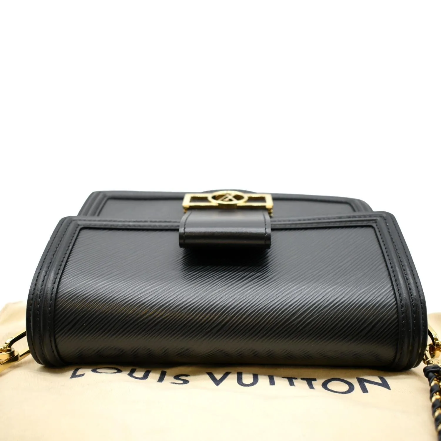 LOUIS VUITTON Dauphine MM Epi Leather Shoulder Bag Black