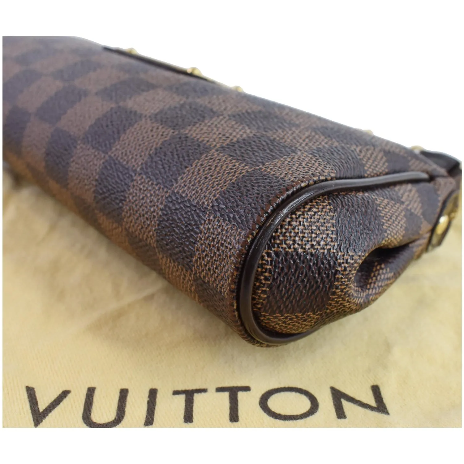 LOUIS VUITTON Eva Damier Ebene Pochette Clutch Crossbody Bag