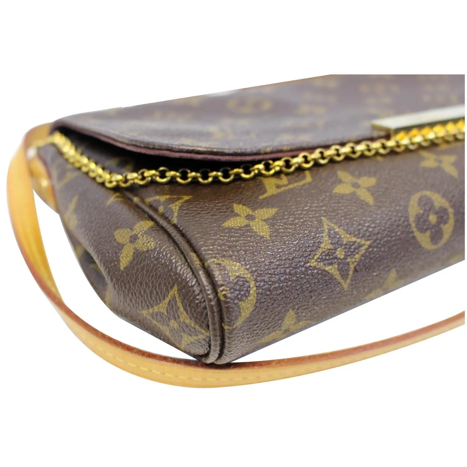 LOUIS VUITTON Favorite MM Monogram Canvas Crossbody Bag Brown