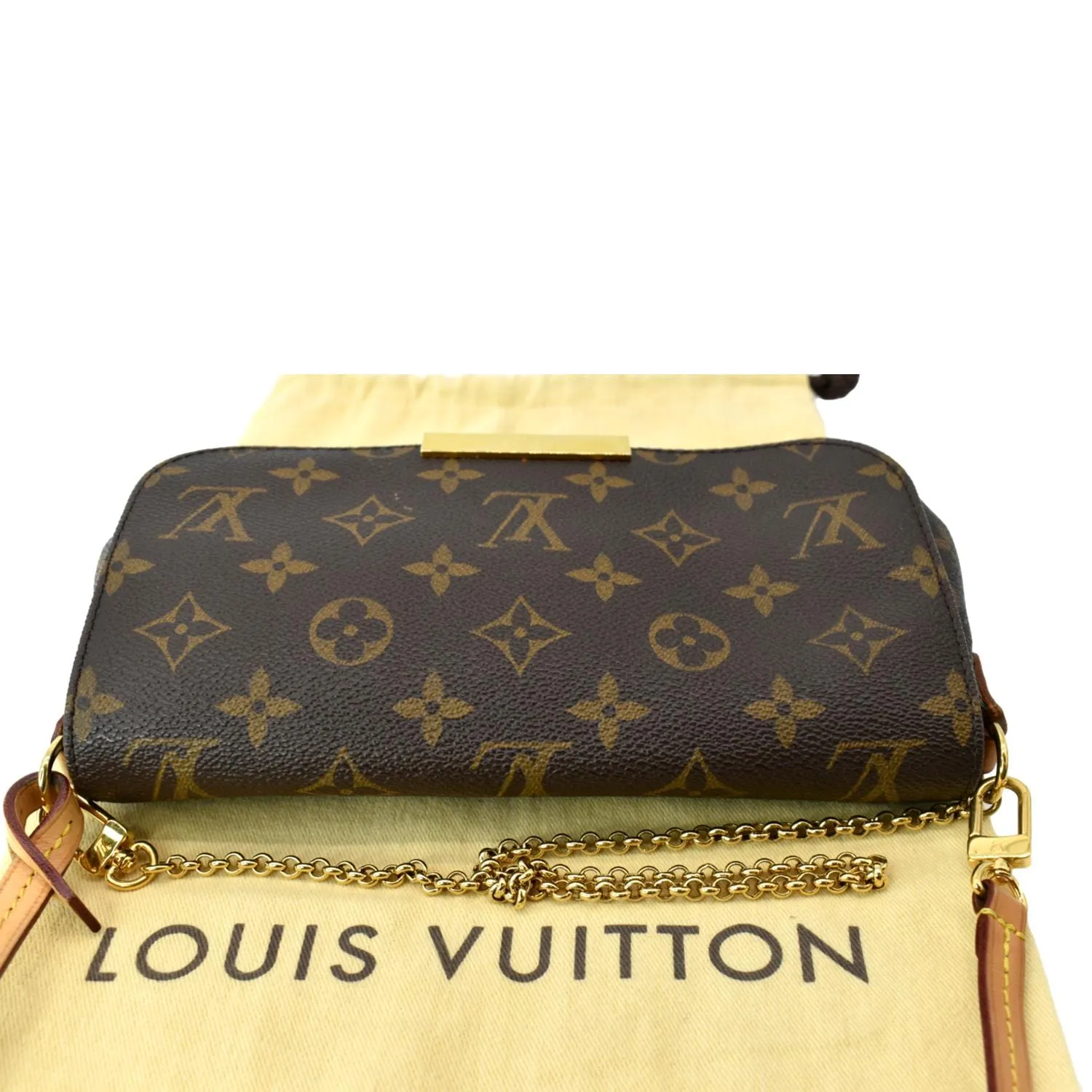 LOUIS VUITTON Favorite PM Monogram Canvas Crossbody Bag Brown
