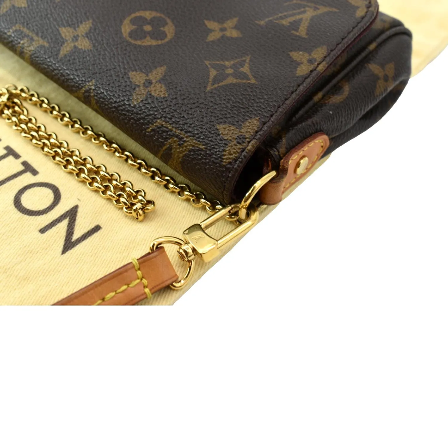 LOUIS VUITTON Favorite PM Monogram Canvas Crossbody Bag Brown