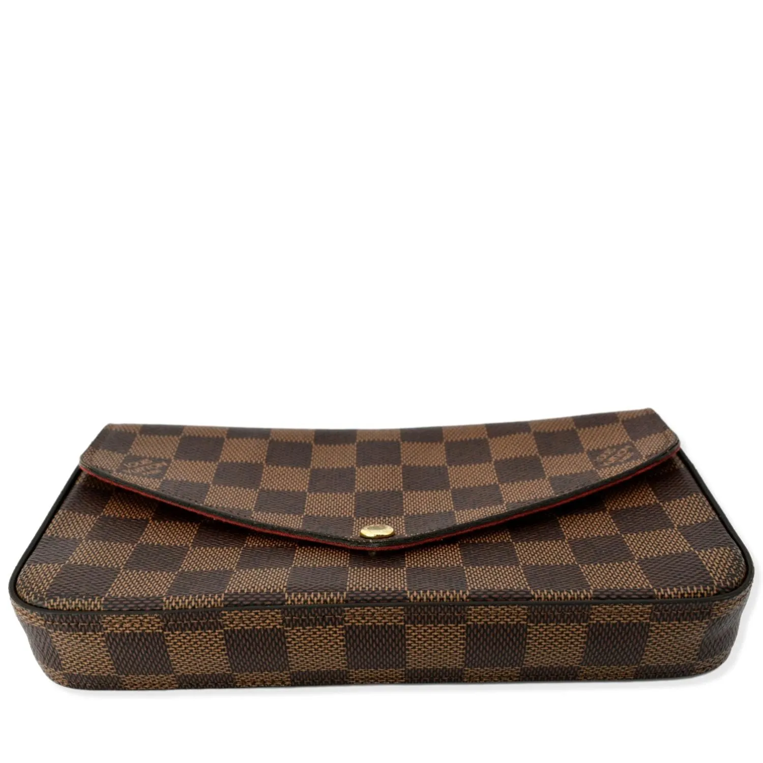 LOUIS VUITTON Felicie Damier Ebene Pochette Crossbody Bag Brown