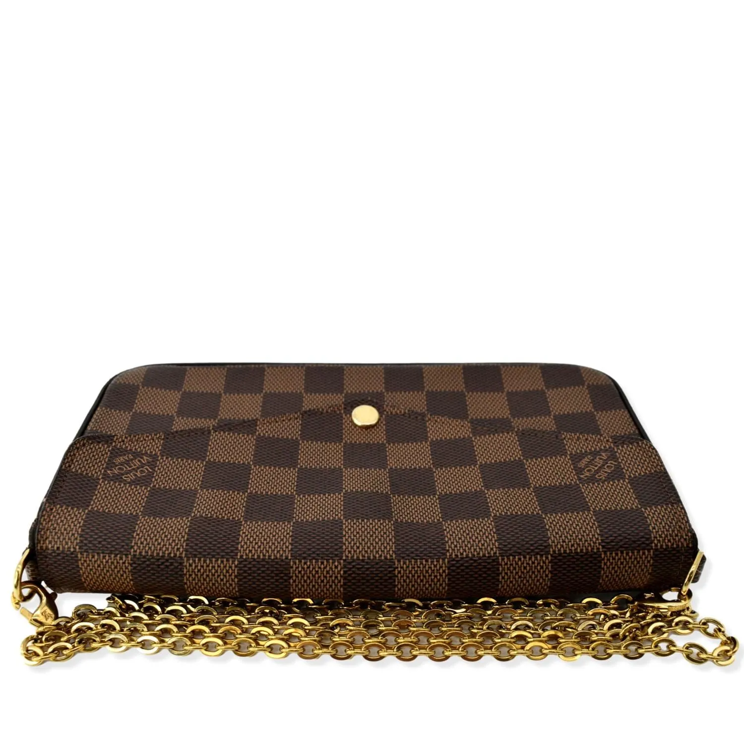 LOUIS VUITTON Felicie Damier Ebene Pochette Crossbody Bag Brown