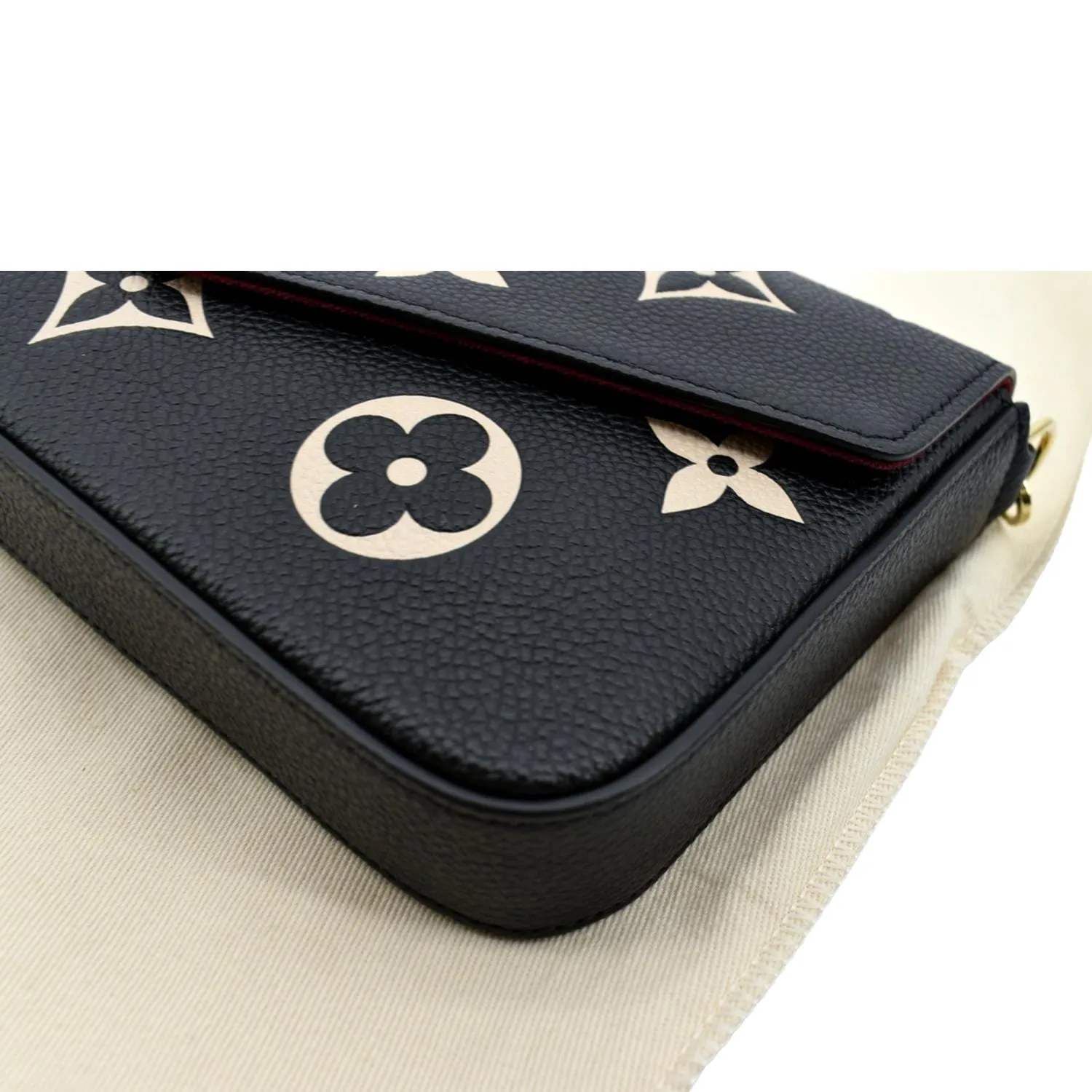LOUIS VUITTON Felicie Pochette Monogram Empreinte Crossbody Bag Bicolor