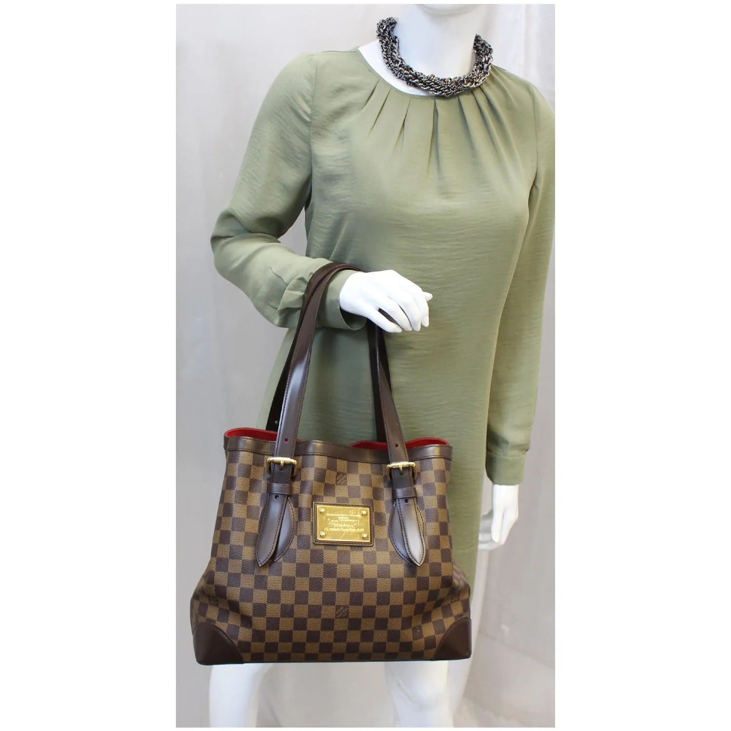 LOUIS VUITTON Hampstead MM Damier Ebene Shoulder Bag Brown