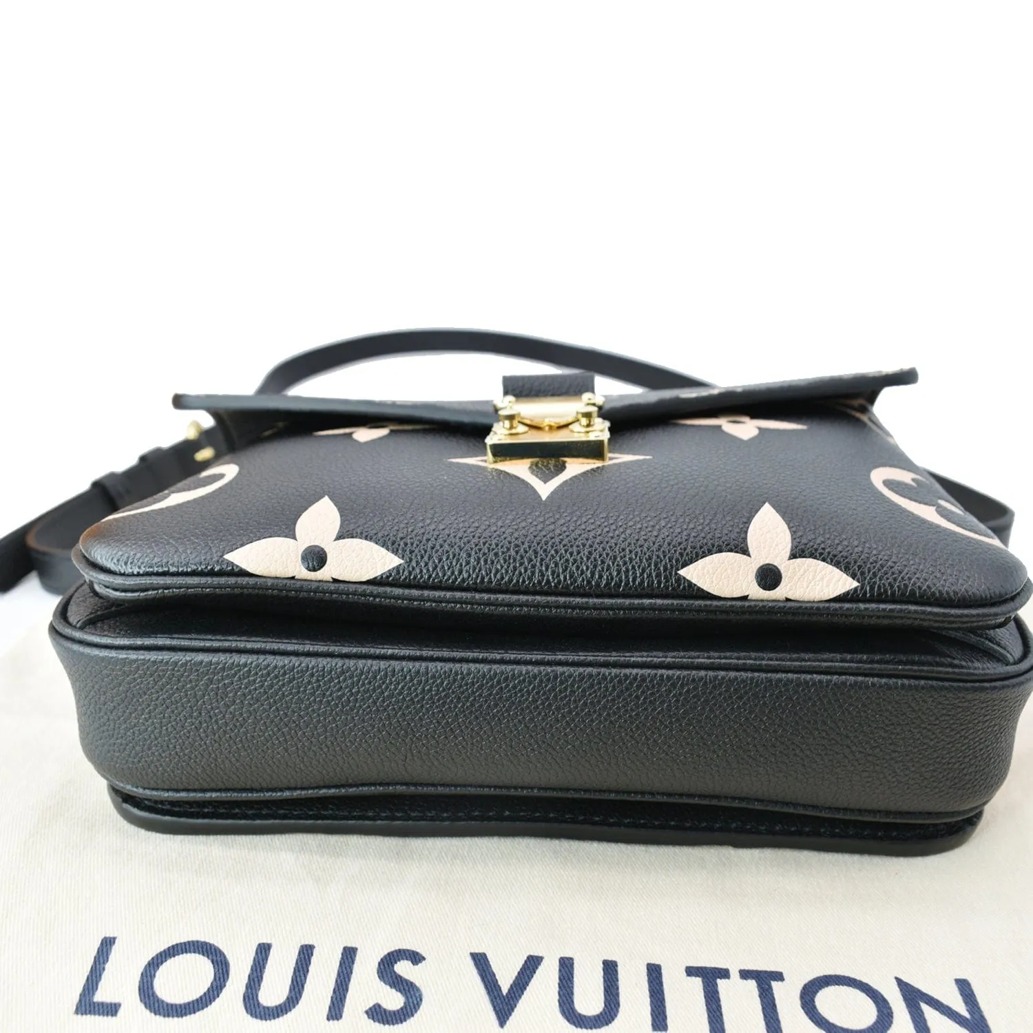 LOUIS VUITTON Metis Pochette Bicolor Empreinte Leather Crossbody Bag Black