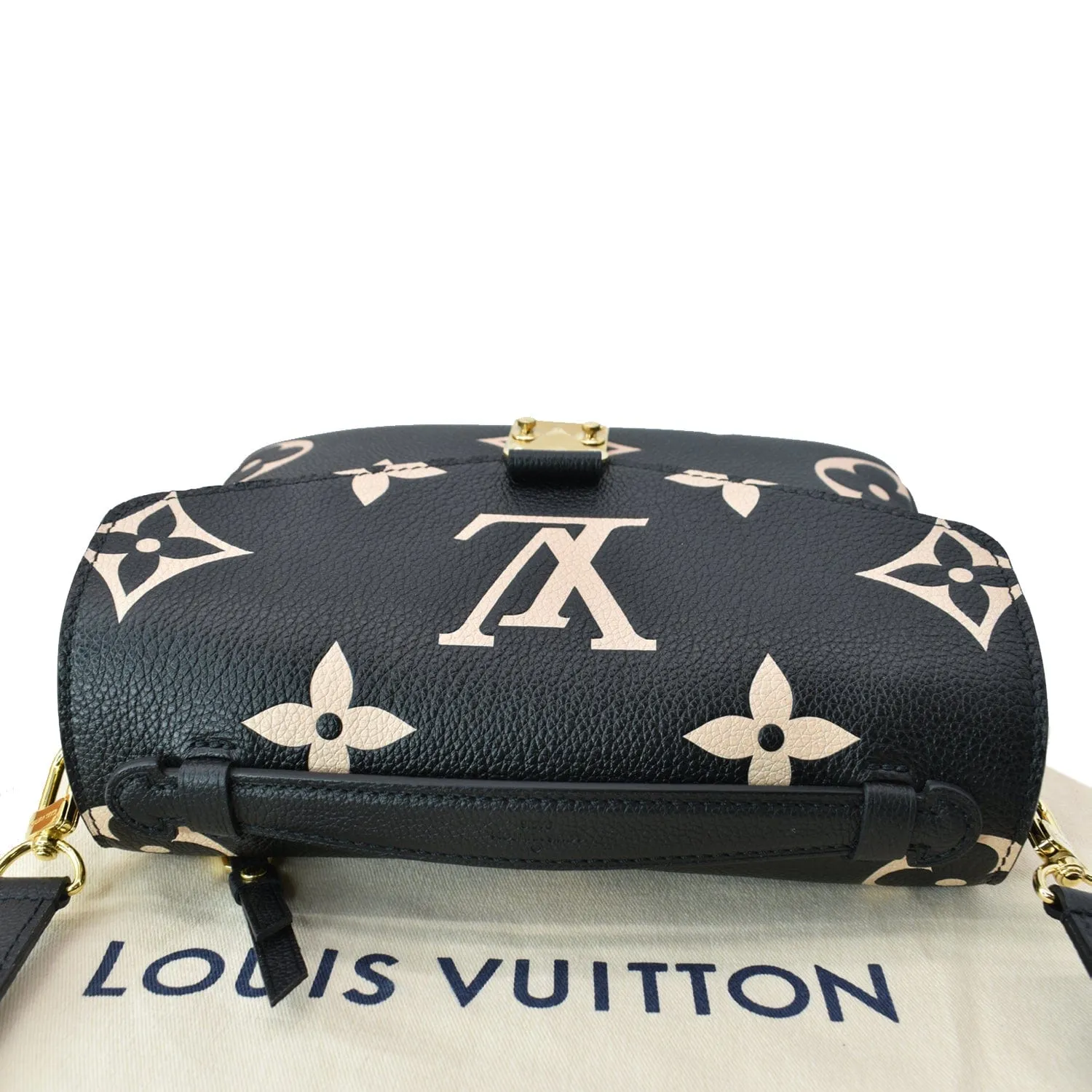 LOUIS VUITTON Metis Pochette Bicolor Empreinte Leather Crossbody Bag Black