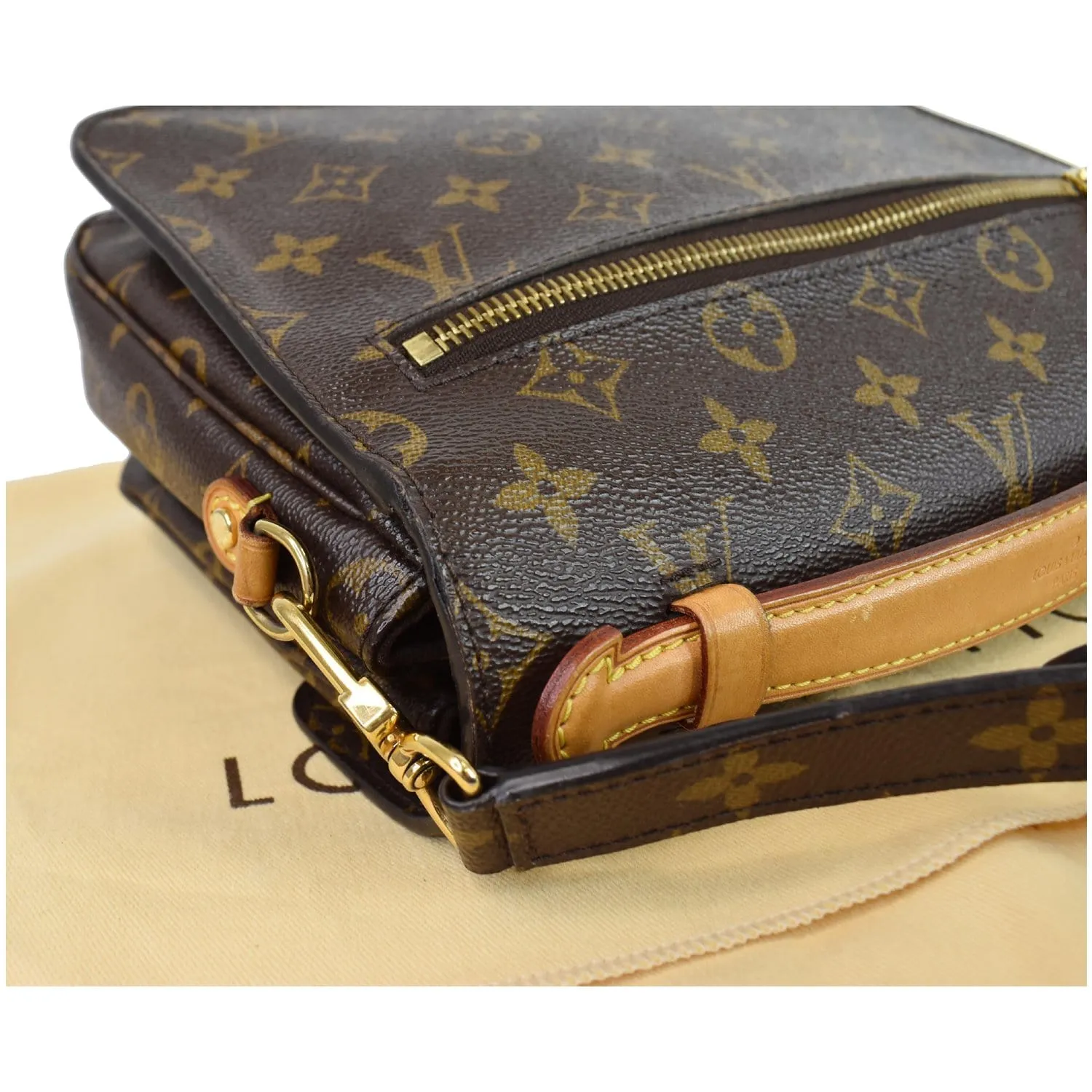 LOUIS VUITTON Metis Pochette Monogram Canvas Crossbody Bag Brown