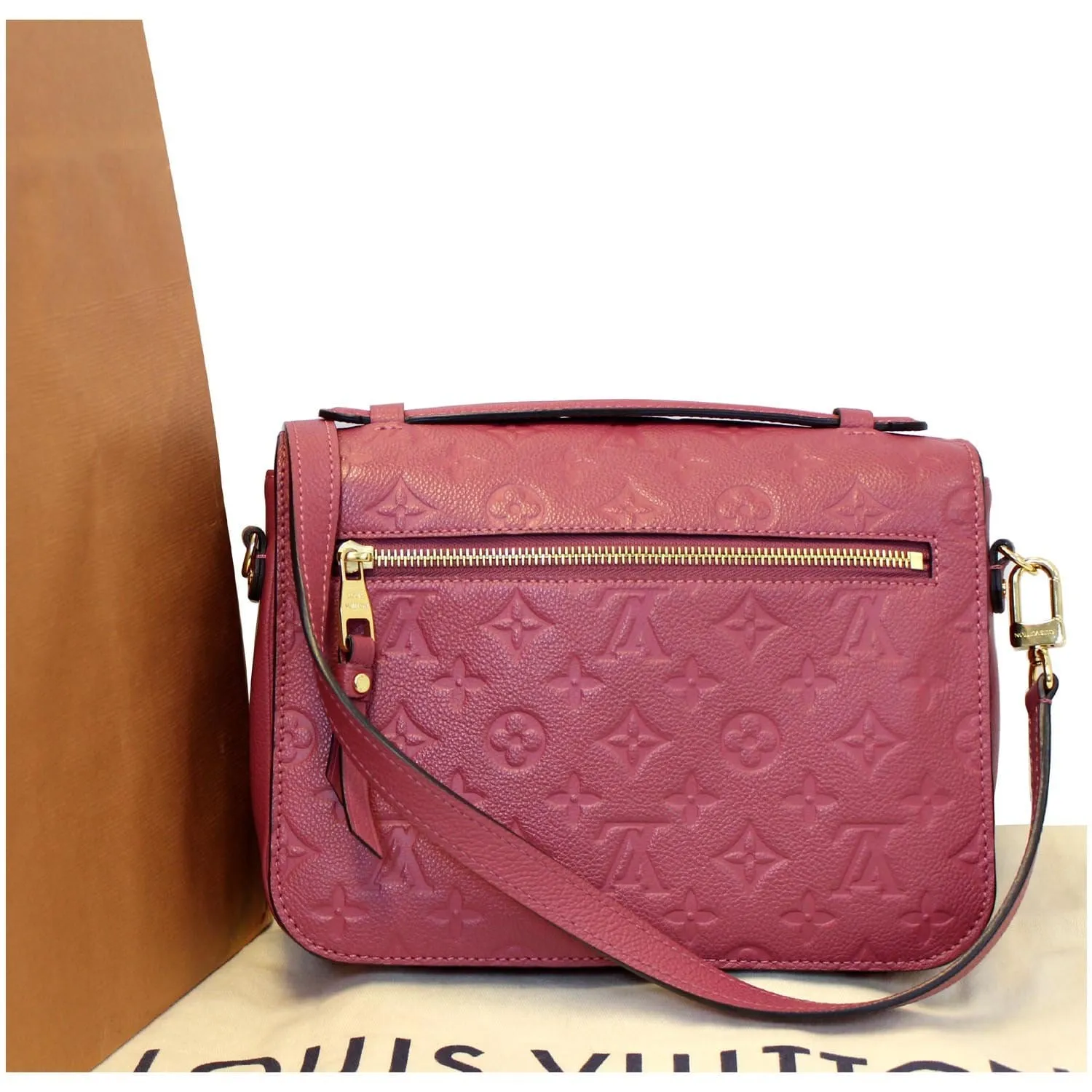 LOUIS VUITTON Metis Pochette Monogram Empreinte Crossbody Bag Pink