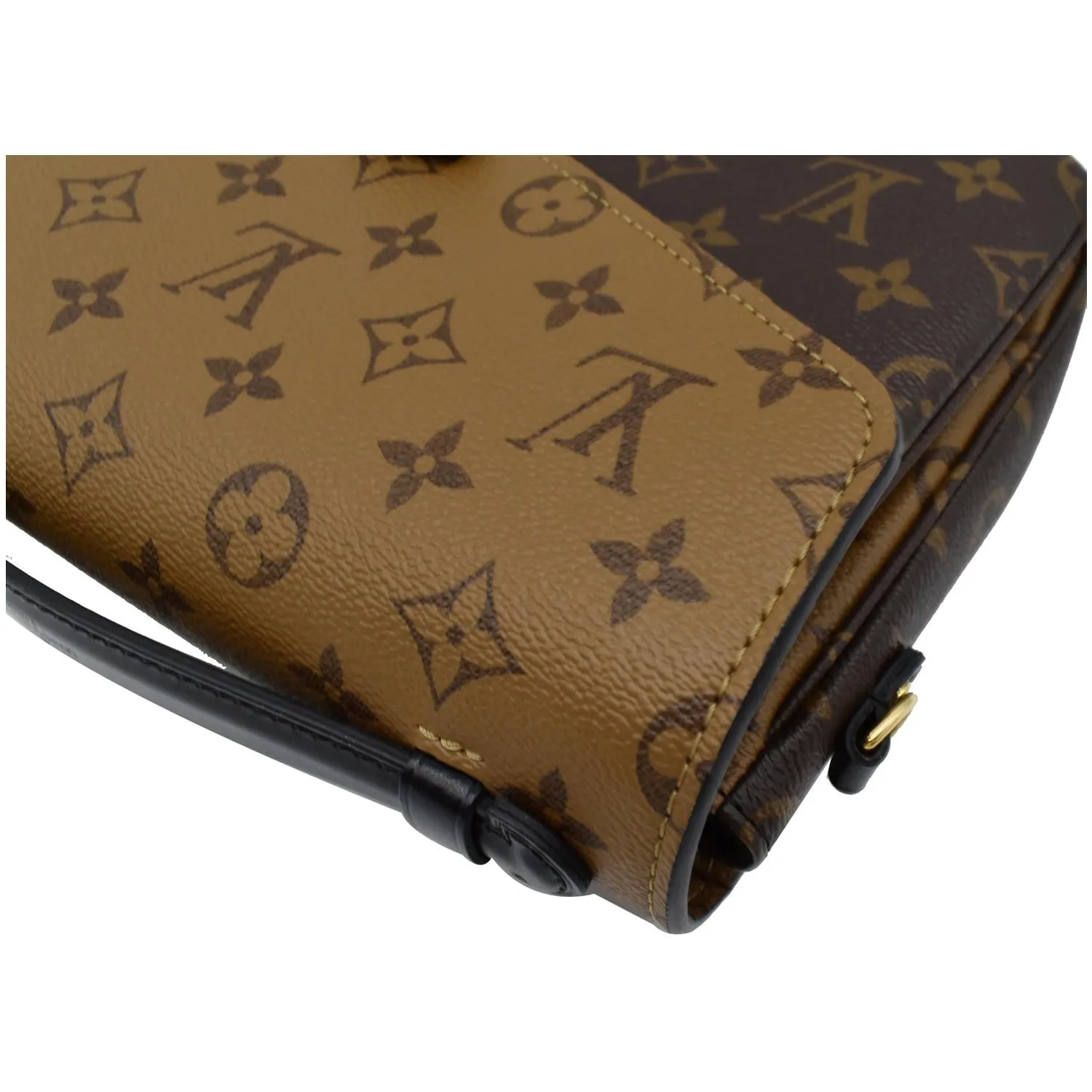 LOUIS VUITTON Metis Pochette Reverse Monogram Canvas Crossbody Bag Brown