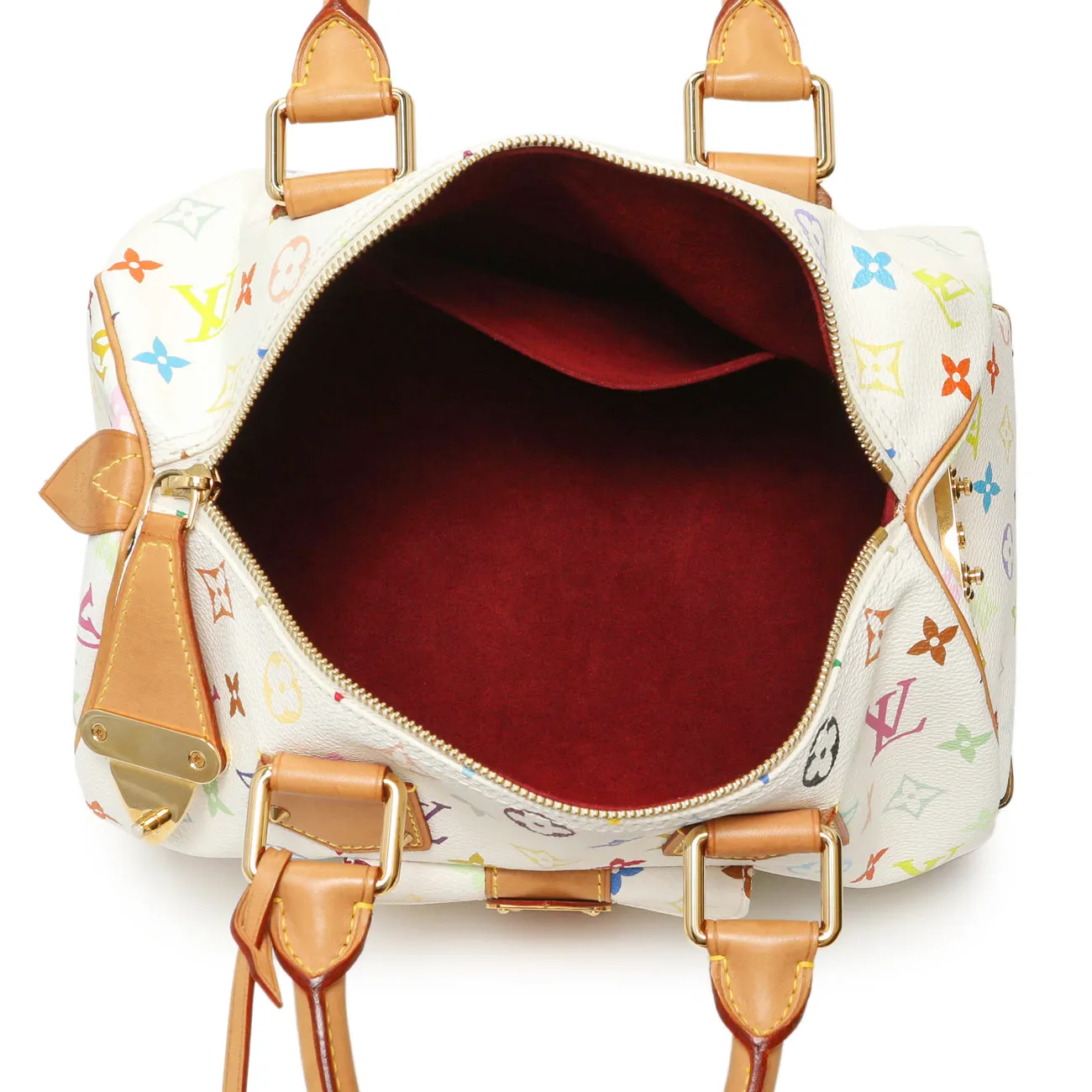 Louis Vuitton Monogram White Multicolor Speedy 30