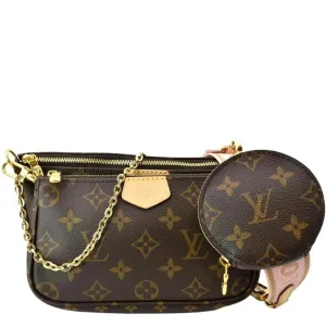 LOUIS VUITTON Multi Pochette Accessoires Monogram Canvas Shoulder Bag Light Pink