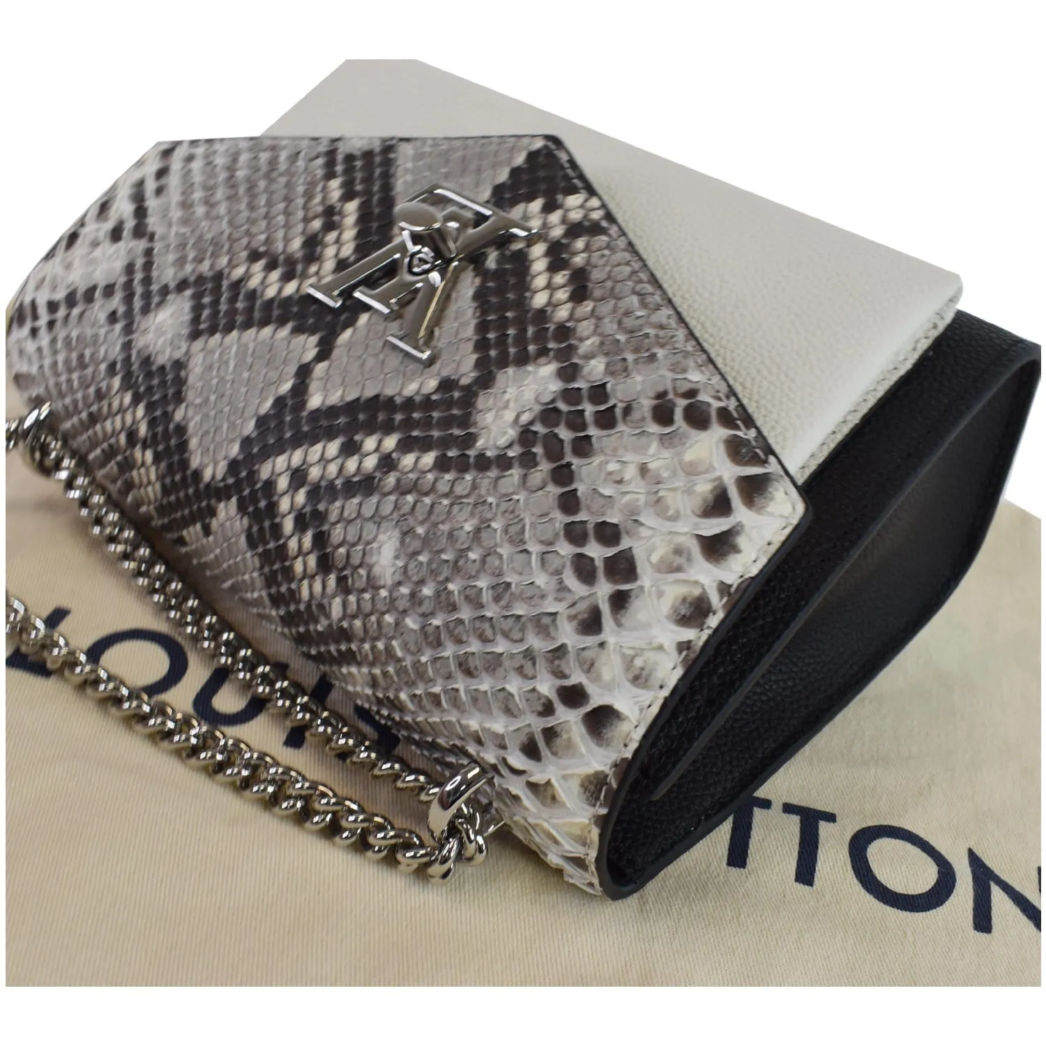 LOUIS VUITTON MyLockme BB Leather Crossbody Bag Black