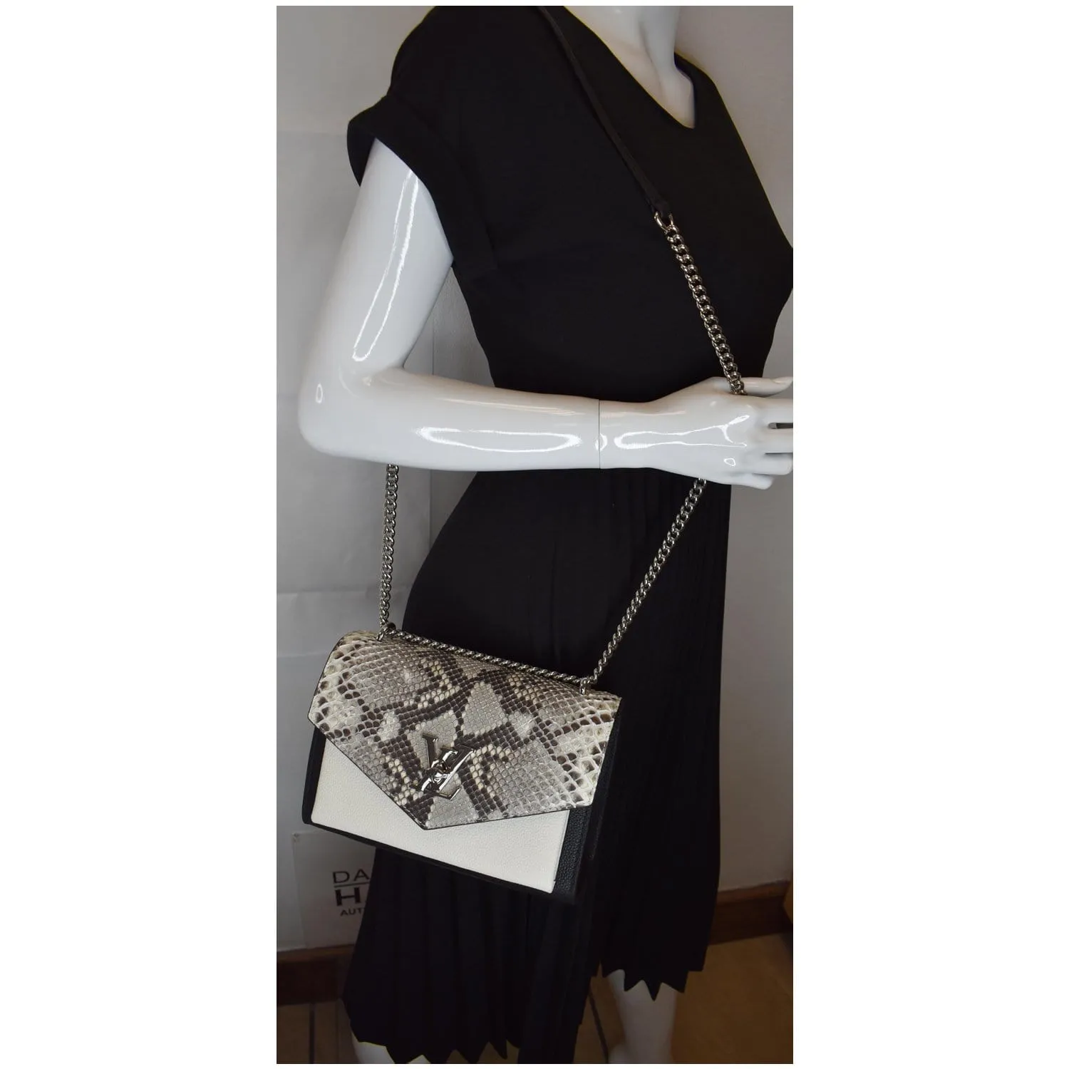LOUIS VUITTON MyLockme BB Leather Crossbody Bag Black