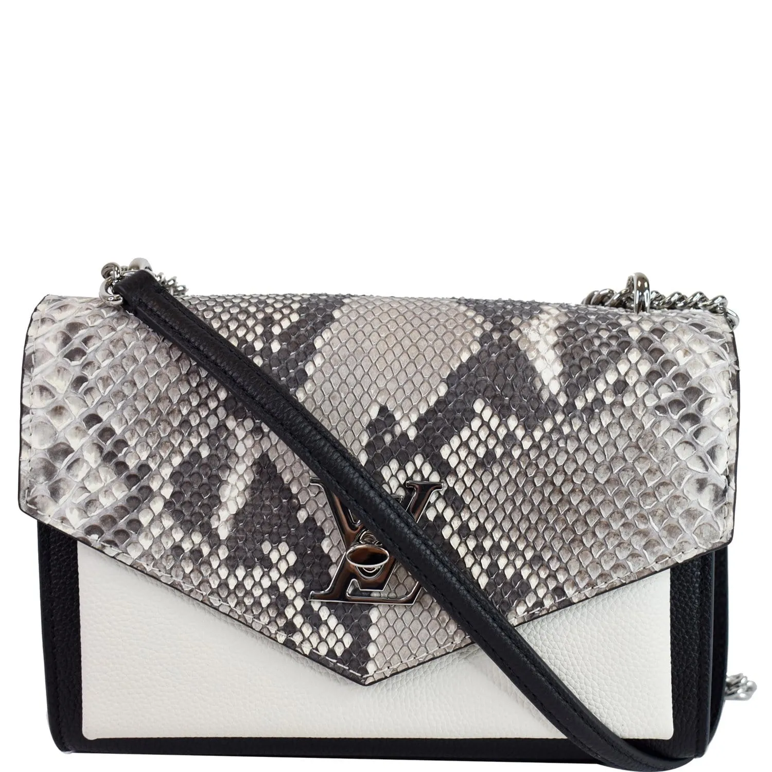 LOUIS VUITTON MyLockme BB Python Leather Crossbody Bag Black