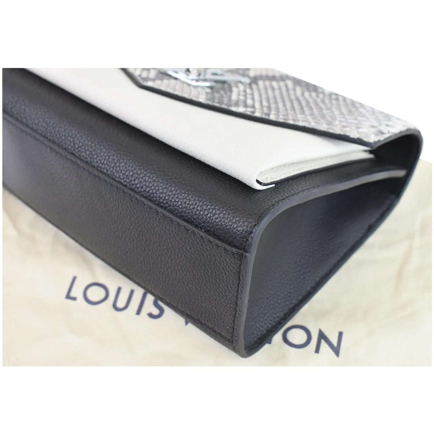 LOUIS VUITTON MyLockme BB Python Leather Crossbody Bag Black