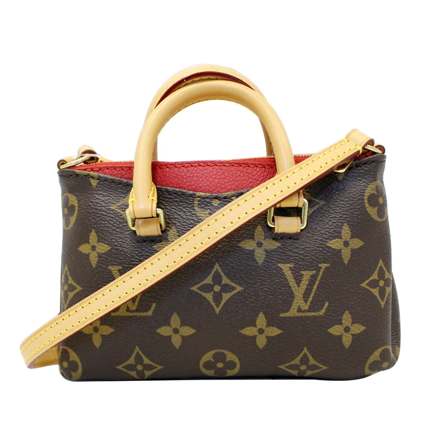 LOUIS VUITTON Nano Pallas Monogram Canvas Shoulder Crossbody Bag