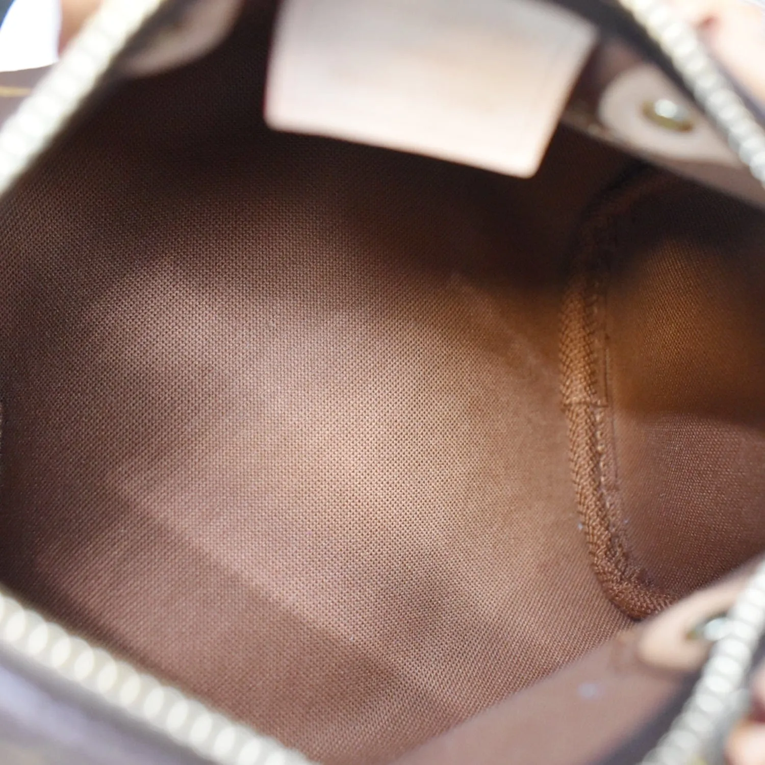 LOUIS VUITTON Nano Speedy Monogram Canvas Crossbody Bag Brown
