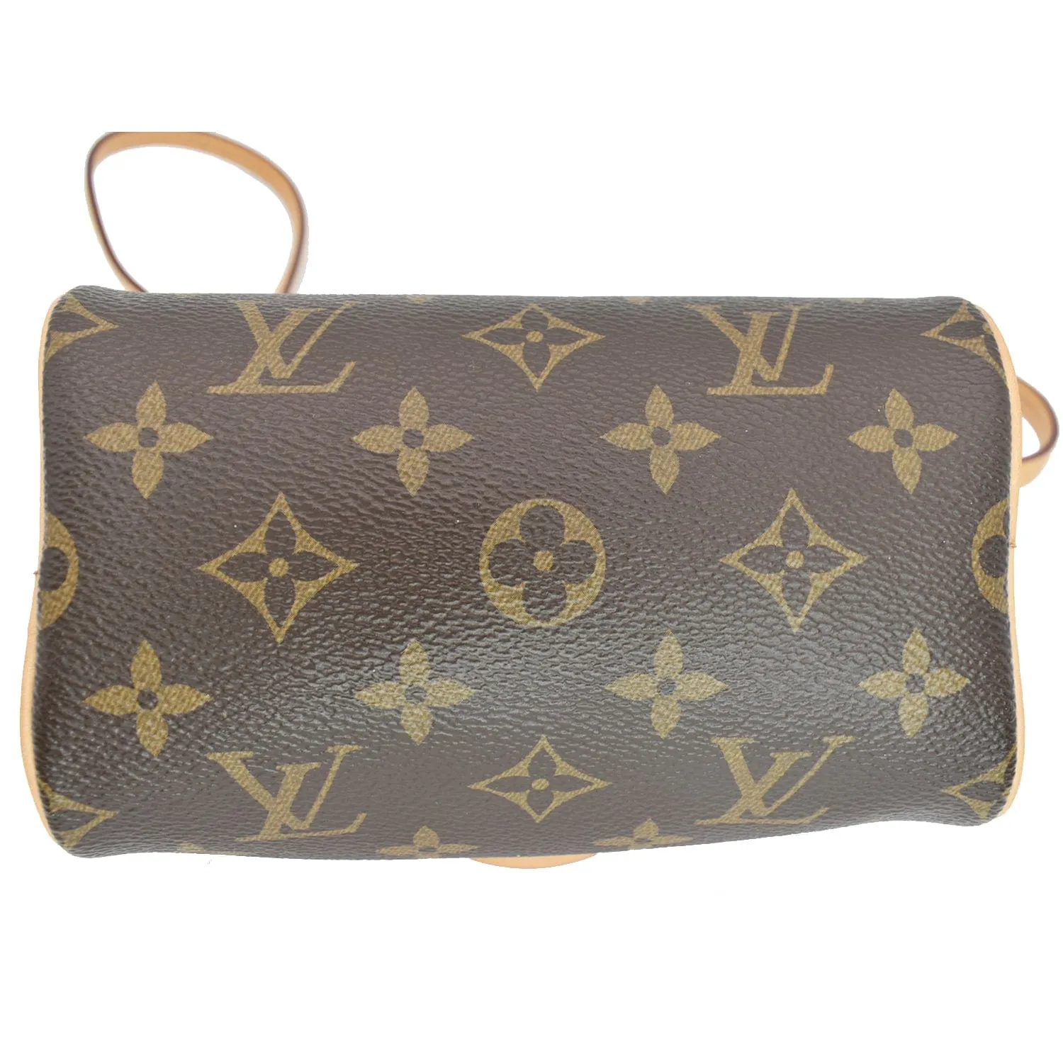 LOUIS VUITTON Nano Speedy Monogram Canvas Crossbody Bag Brown