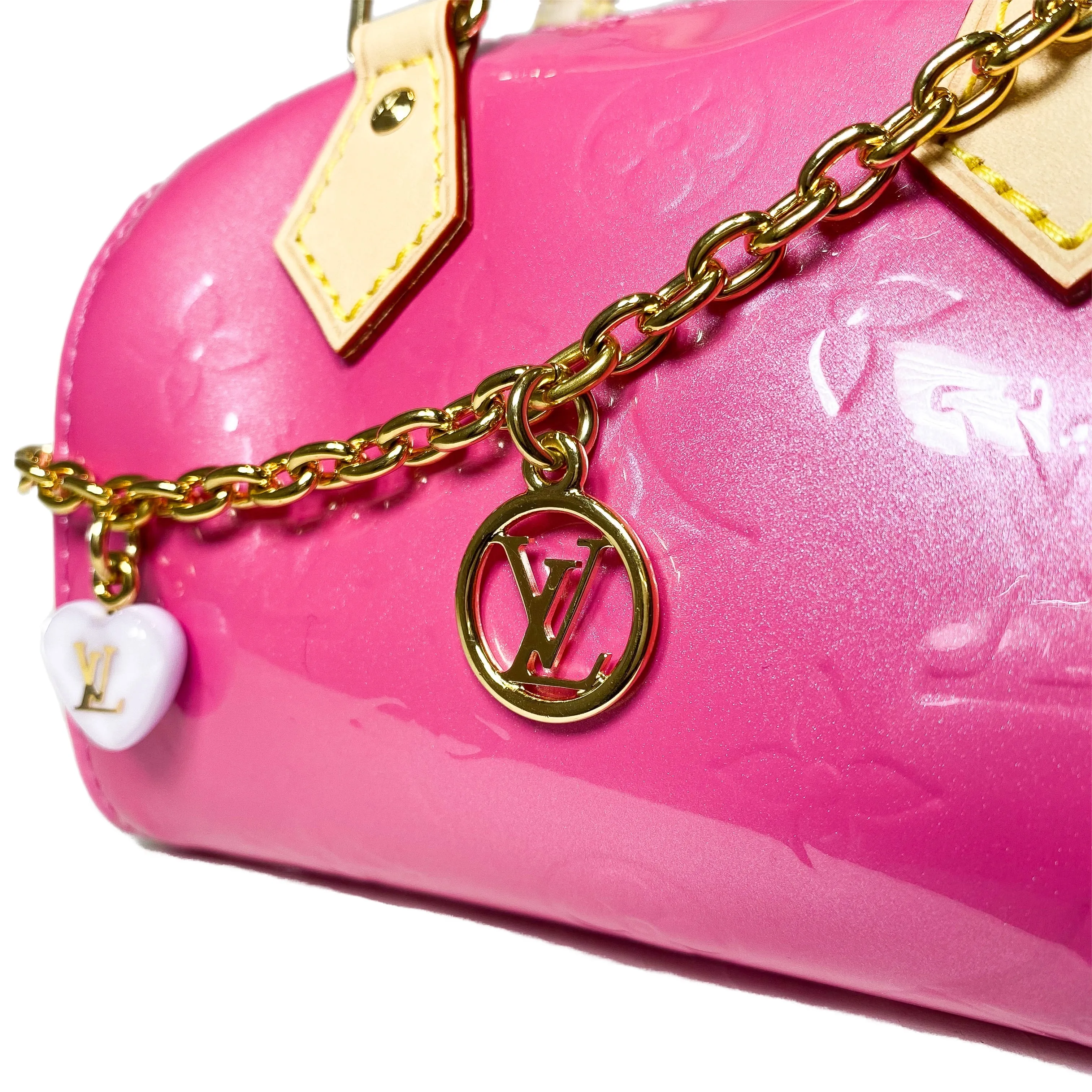 Louis Vuitton Neon Pink Patent Monogram Nano Speedy