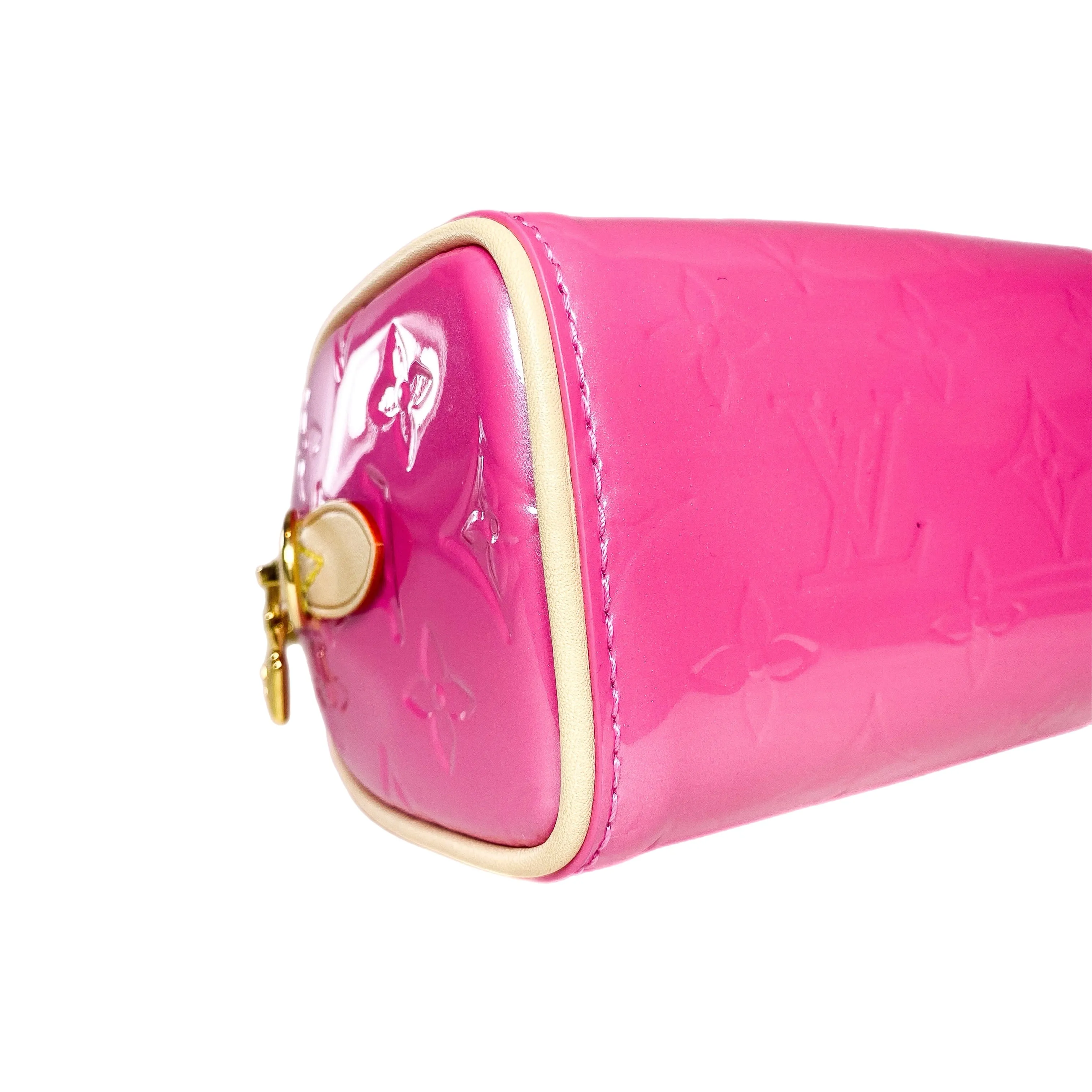Louis Vuitton Neon Pink Patent Monogram Nano Speedy