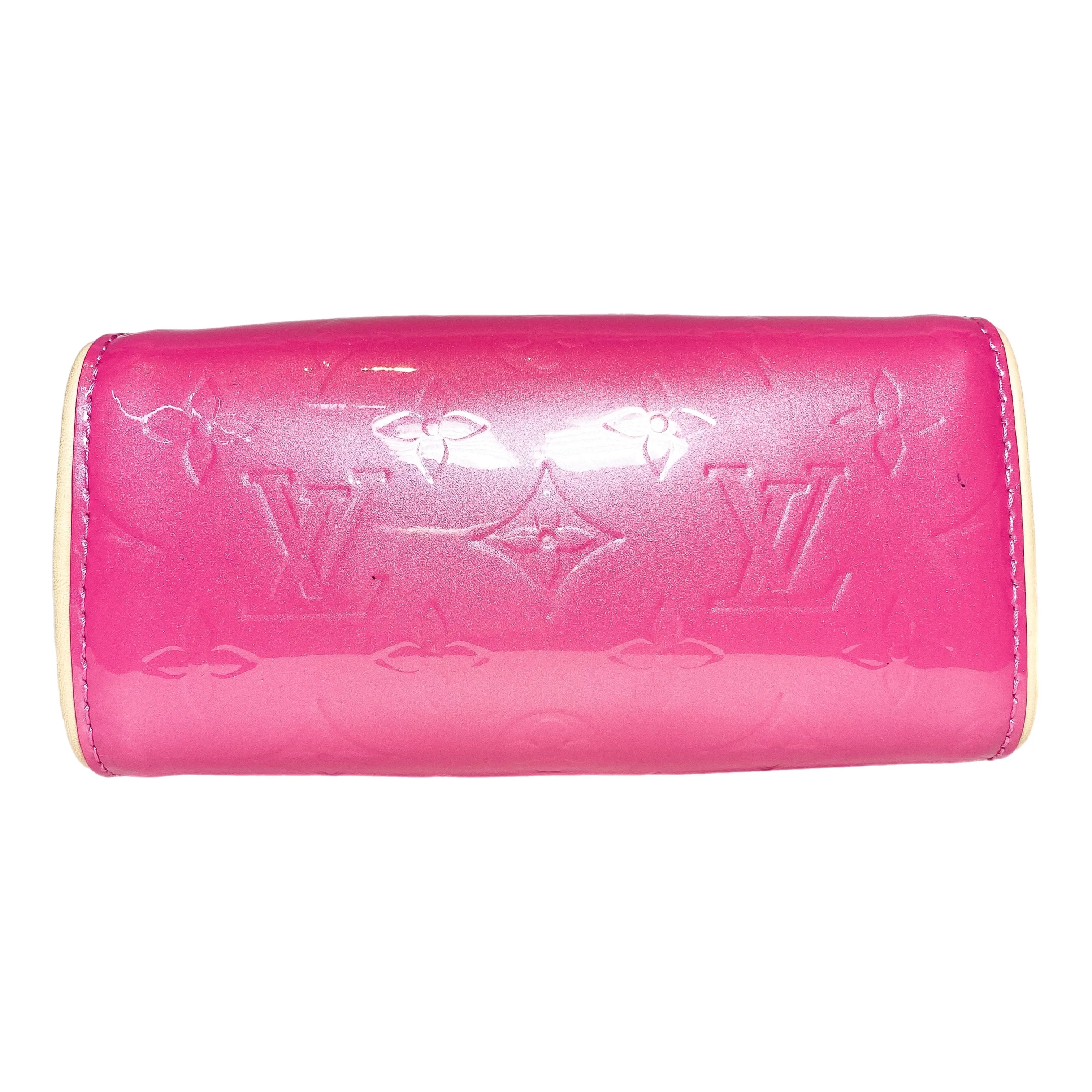 Louis Vuitton Neon Pink Patent Monogram Nano Speedy