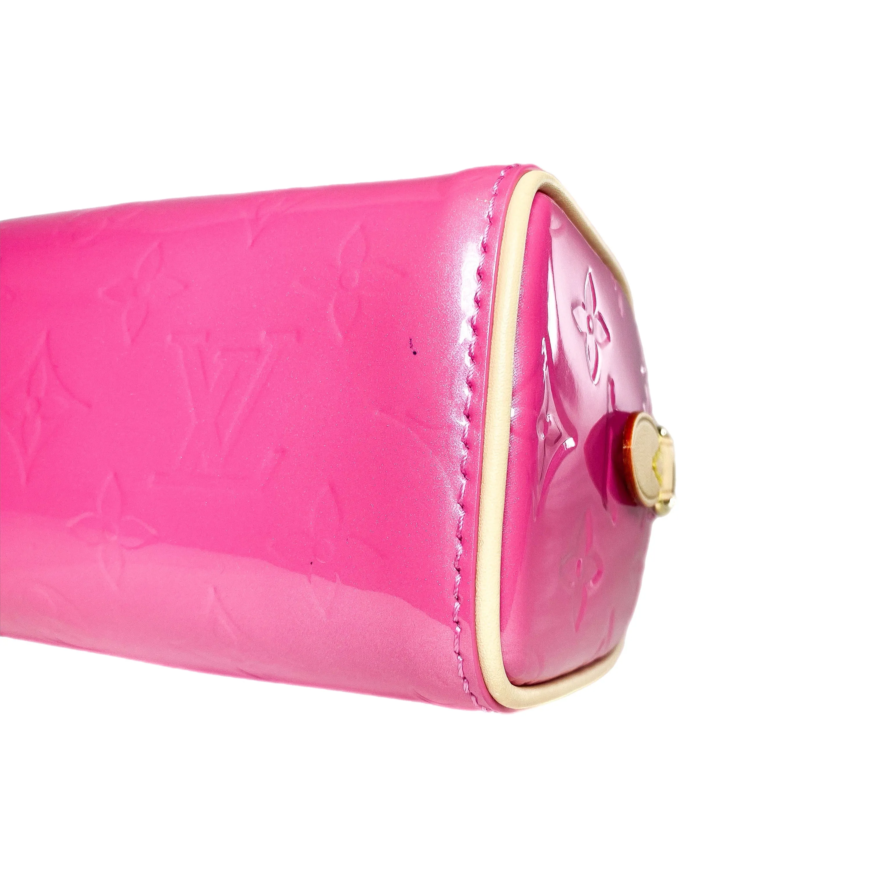 Louis Vuitton Neon Pink Patent Monogram Nano Speedy