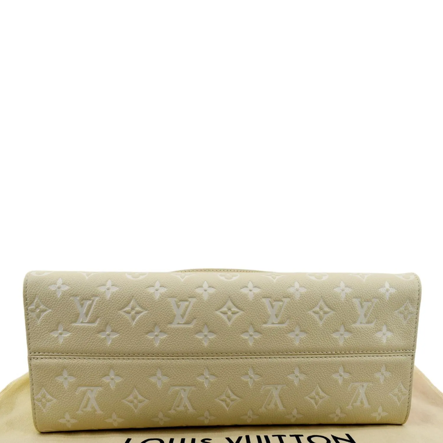 LOUIS VUITTON Onthego Spring City MM Monogram Empreinte Leather Shoulder Bag Cream