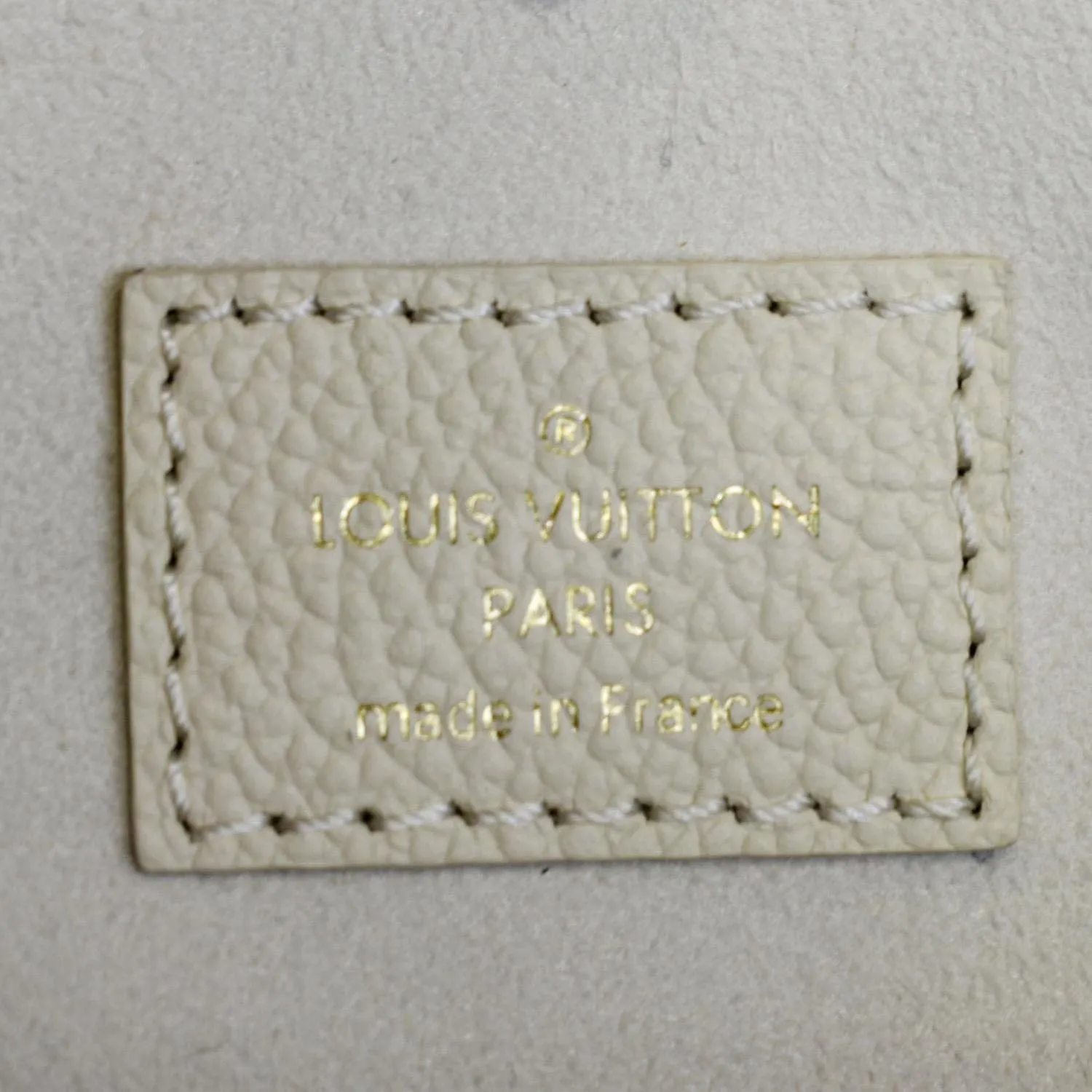 LOUIS VUITTON Onthego Spring City MM Monogram Empreinte Leather Shoulder Bag Cream