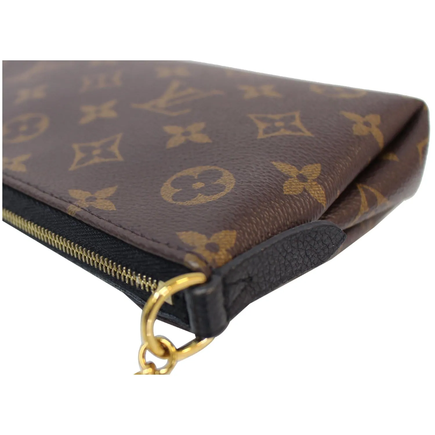 LOUIS VUITTON Pallas Monogram Canvas Clutch Crossbody Bag Brown