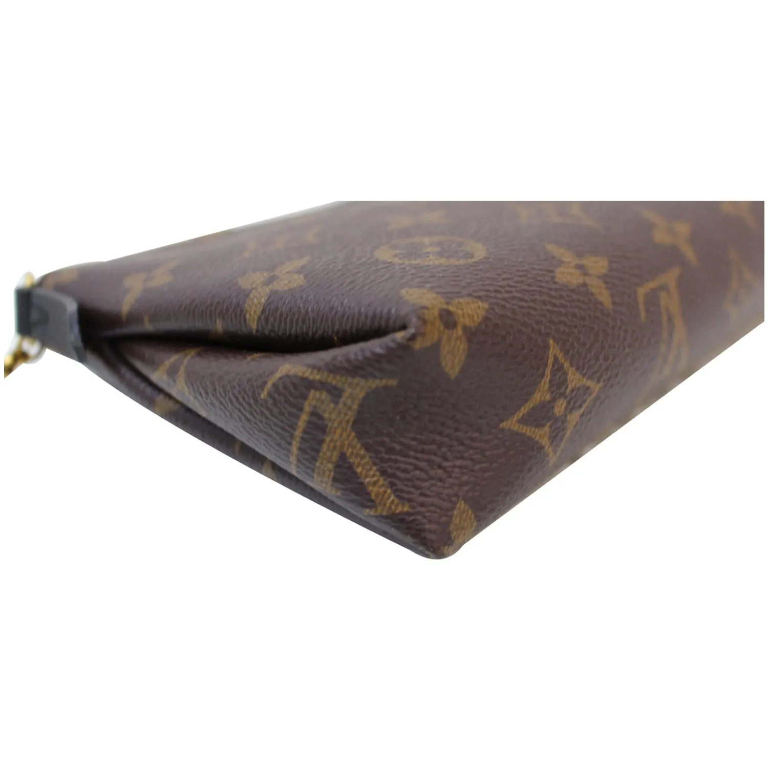 LOUIS VUITTON Pallas Monogram Canvas Clutch Crossbody Bag Brown