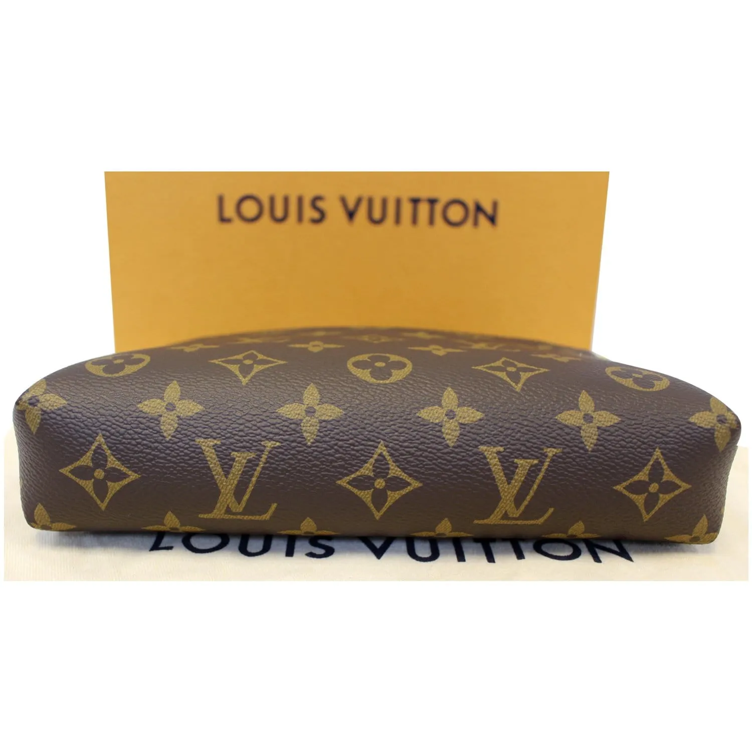 LOUIS VUITTON Pallas Monogram Canvas Clutch Crossbody Bag Brown/Black