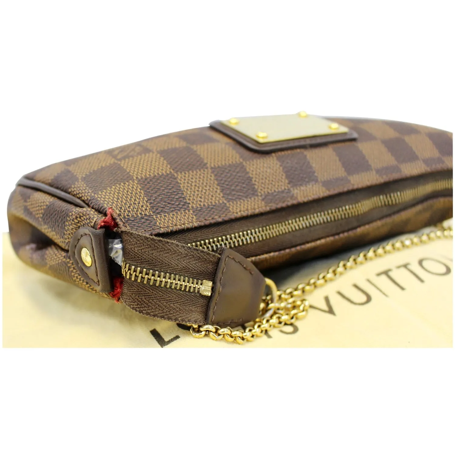 LOUIS VUITTON Pochette Eva Damier Ebene Shoulder Crossbody Bag