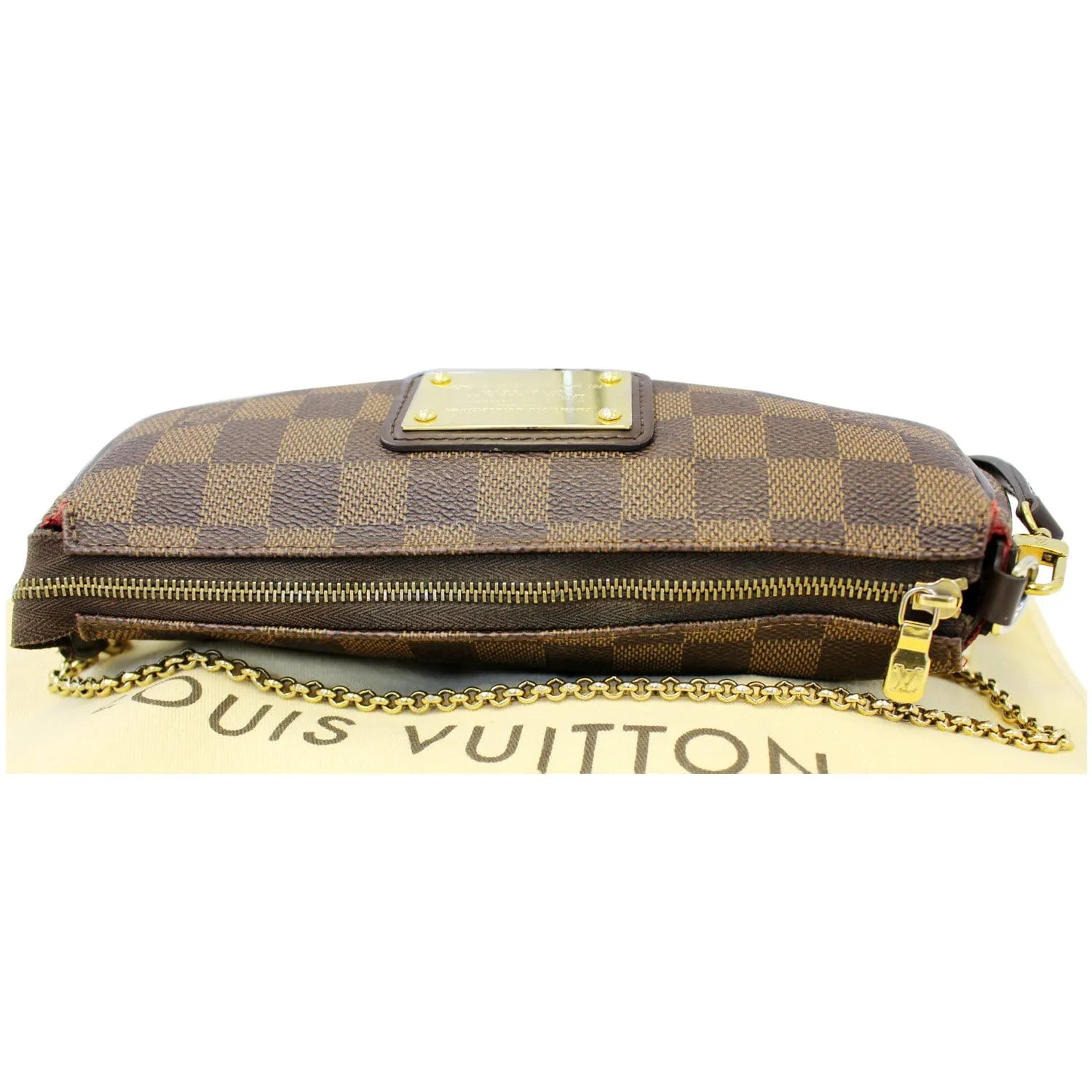 LOUIS VUITTON Pochette Eva Damier Ebene Shoulder Crossbody Bag